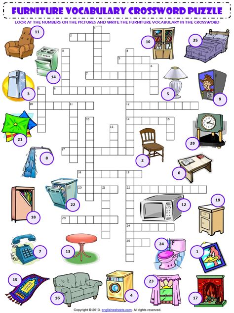 Furniture item crossword. Things To Know About Furniture item crossword. 
